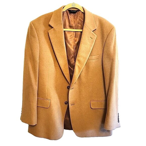 Large? Jos A Bank Mens Camel Hair Blazer Solid Tan Soft Sport Coat Jacket